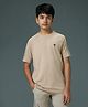 Technosport Knit Half Sleeves Solid Quick Dry & Breathable Tee - Beige