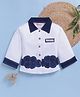 TOONYPORT Cotton Blend Woven Full Sleeves Cloud Patch Detailed Shirt - White