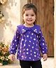 Babyhug 100% Cotton Knit Full Sleeves Top with Floral Print - Purple
