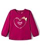 Babyhug 100% Cotton Knit  Full Sleeves T-Shirt with Mommy's Sweetheart Text Print with Bow Applique - Red