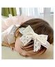 Ziory Bow Applique Detailed & Floral Embroidered Headband - Off White