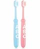 BeeBaby Brush Buddy Toothbrush for Infants 6 Months +. Small Head 10 x Super Soft Tapered Bristles ideal for Milk Teeth, 100% BPA Free. Blue & Pink. Pack of 2