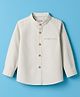 Kookie Kids Cottton Woven Full Sleeves Solid Colour Shirt - Off White