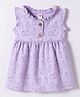 Zero Sinker Knit Sleeveless Frock With Animal Print - Purple