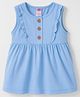 Zero Sinker Knit Sleeveless Solid Colour Frock - Blue