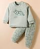 Zero Interlock Knit Full Sleeves Night Suit With Animal Print - Light Green