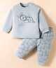 Zero Interlock Knit Full Sleeves Night Suit With Animal Print - Silver