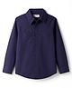 Kookie Kids Cotton Woven Full Sleeves Solid Colour Shirt - Navy Blue