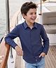 Kookie Kids Cotton Woven Full Sleeves Solid Color Shirt- Navy Blue