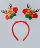 Hair Band Christmas Theme With Reindeer Horn Antler & Bow Applique - Red