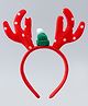 Christmas Themed Hair Band With Reindeer Design - Red