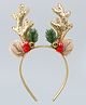 Hair Band Christmas Theme With Reindeer Horn Antler Applique - Golden