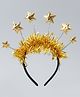 Hair Band Christmas Theme With Star Antler Applique - Golden