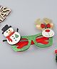 Sunglasses with Snow Man & Reindeer Applique - Green & White