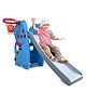 Toy Plus 3 in 1 Elephant Slide with Basket Ball Hoop - Blue and Grey