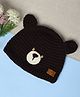 Funkrafts Teddy Bear Embroidered Handmade Beanie Cap - Brown - Circumference 39 Cm