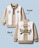Ruff Cotton Knit Full Sleeves Cut & Sew T-Shirt with Baseball Graphic - Beige