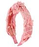 Aye Candy Sequins Embellished Bow Designed Knot Detailed Hair Band - Peach