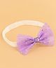 Aye Candy Stone Embellished Bow Applique Detailed Headband - Lavender