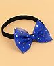 Aye Candy Bow Applique Detailed Polka Dots Foil Printed Headband - Blue