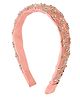 Aye Candy Sequins Embellished Threadwork Embroidered Hair Band - Pink