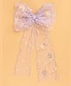 Aye Candy Bow Applique Detailed Sequins Embellished  Hair Clip - Lavender