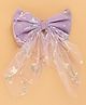 Aye Candy Bow Applique Detailed & Sequins Embellished Alligator Hair Clip - Lavender