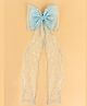 Aye Candy Bow Applique Detailed & Polka Dots Foil Designed Alligator Hair Clip - Blue