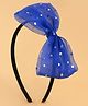 Aye Candy Bow Applique Detailed & Polka Dots Designed Hair Band - Blue