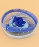 Aye Candy Floral Applique Detailed & Polka Dots Foil Designed Alligator Hair Clip - Blue