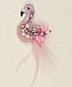 Aye Candy Flamingo Applique Detailed & Pearls Embellished Alligator Hair Clip - Pink