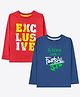 Ariel Cotton Knit Pack Of 2 Full Sleeves Exclusive Text Printed Tee - Red & Blue