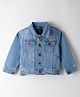 Ruff Woven Full Sleeves Solid Color Denim Jacket - Blue
