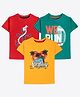 Ariel Cotton Knit Pack Of 3 Half Sleeves Typography & Anchor Printed Tees - Red Green & Yellow