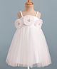 Enfance Core Sleeveless Floral Applique Detailed Knee Length Dress - Off White