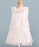 Enfance Core Sleeveless Pearl & Stone Embellished Floral Applique Detailed Dress - White