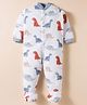 Kidi Wav Full Sleeves Dinosaurs Printed Sleepsuit - White