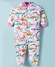 Kidi Wav Full Sleeves Animals Printed Sleepsuit - White