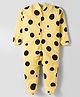 Kidi Wav Full Sleeves Dots Printed Sleepsuit - Yellow