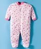 Kidi Wav Full Sleeves Stars Printed Sleepsuit - Pink