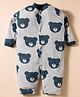 Kidi Wav Full Sleeves Teddy Bear Printed Romper - Grey
