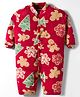 Kidi Wav Christmas Theme Full Sleeves Cookies Printed Romper - Maroon