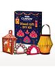 Clapjoy Diwali DIY Art & Craft Kit | 4 Activities  Lanterns, Lotus Diyas, LED Tea Lights,Glue & Stickers | Educational Gift Box for Kids & Family