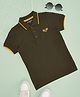 Pantaloons Junior Cotton Knit Half Sleeves Solid Polo Tee - Olive Green