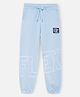Nap Chief Pure Cotton Knit Flex Text Printed Joggers - Light Blue