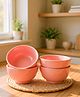 VOIDROP Set of 4 Pink Ceramic Handcrafted Dal Katori/Bowls for Vegetable, Cereals,Small Serving Bowl for Home Kitchen Dining Table