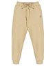 Kiddopanti Fleece Knit Solid Light Winter Track Pant - Beige