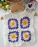 Woonie Hand Knit Sleeveless Floral Designed Crochet Sweater - Cream