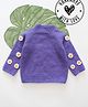Woonie Hand Knit Full Sleeves Floral Designed Crochet Sweater - Purple