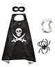 Itsmycostume Halloween Theme Sleeveless Pirate Cape With Fake Spider Ring & Dracula Teeth - Black